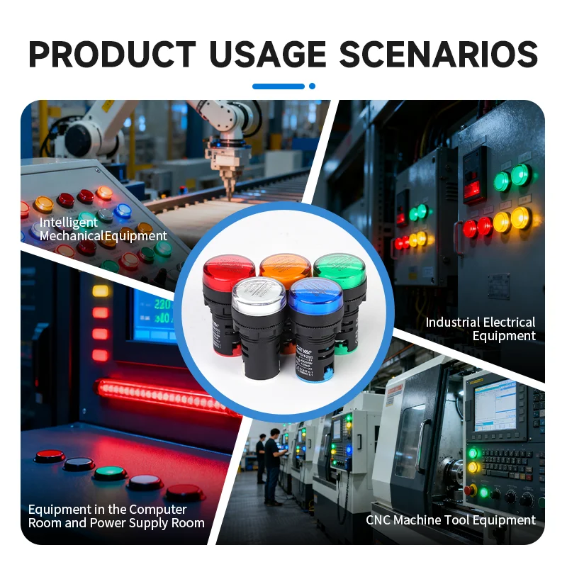 GEYA 22MM ED16-22DS LED مصباح إشارة الطاقة - تيار متردد متعدد الجهد 24 فولت/220 فولت/380 فولت لون خالص