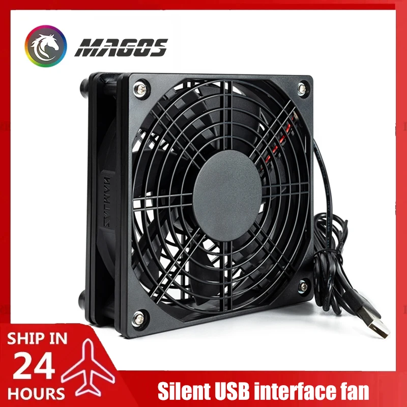 120mm Fan Raditor for Wireless Router / Optical Modem Set-top, 5V USB Power Supply 18dBA Ultra-Silent