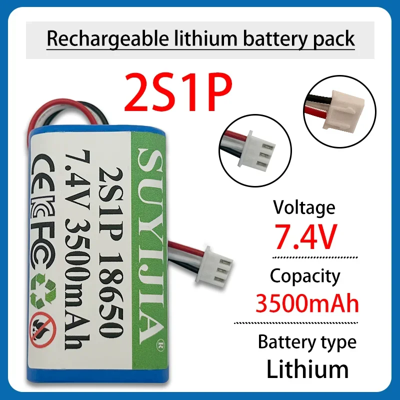 18650 7.4V 3500mAh 2S1P Lithium Ion Battery Rental Suitable for Power Tool Massager Air Purifier Smart Cup with CE Certification