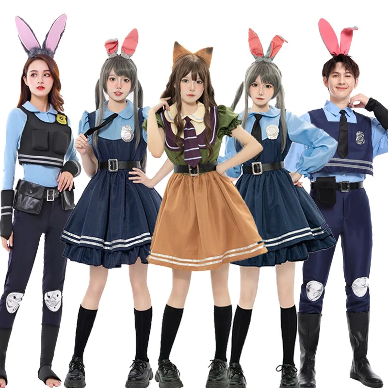 

2025 Judy Hopps Police Officer Cosplay Costume Set | Full Outfit for Adults, Kids & Family Role Play, Complete Character Suit