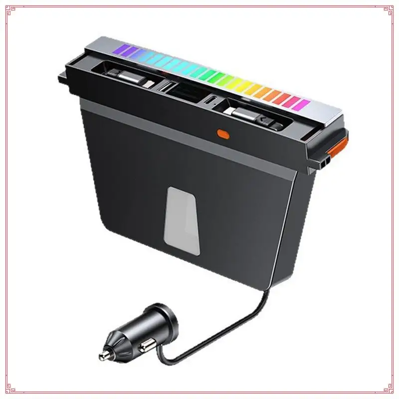 محطة إرساء RGB ضوء USB Hub ل تسلا نموذج Y Juniper نموذج 3 هايلاند 2025 متعدد المنافذ شاحن كابل قابل للسحب #6