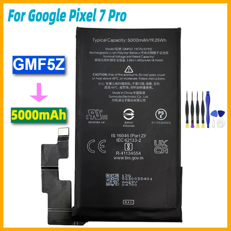 GMF5Z 5000mAh Battery for Google Pixel 7 Pro Phone Replacement Battery