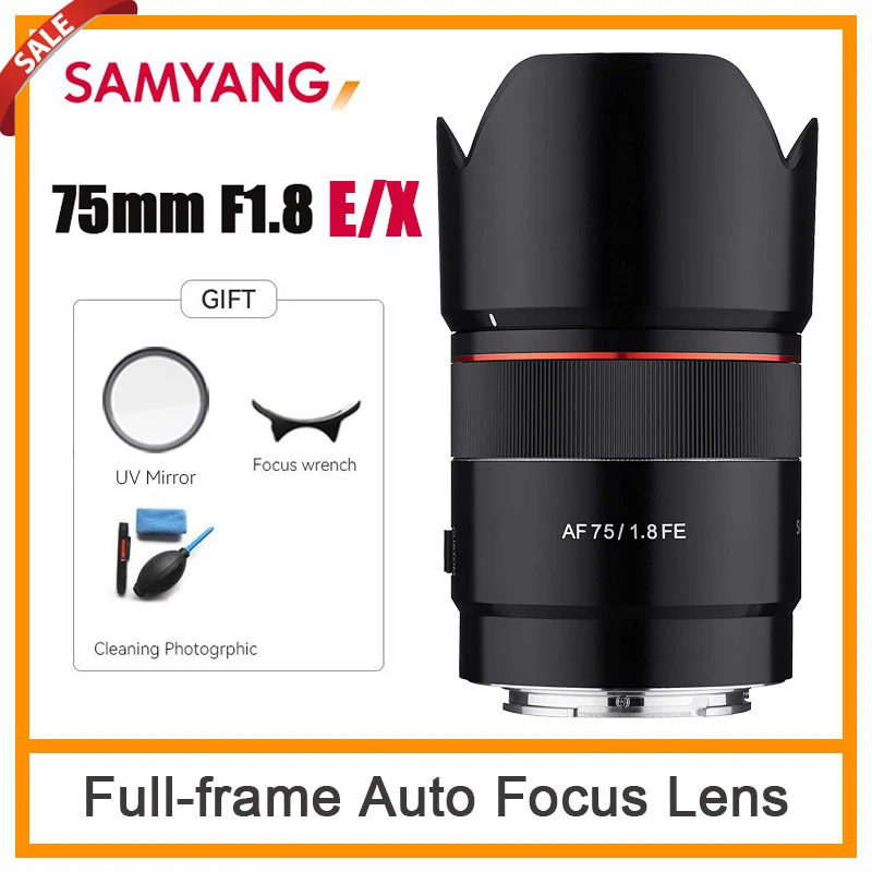 

Объектив Samyang AF 75 мм F1.8 FF с автофокусом для камеры Sony FE/E fUJI X, как XT3 XT4 A7S A7R A7II A7RII A7RIll A7RIV A9II