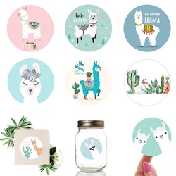 Llama Cactus Stickers Adhesive Stickers DIY Decoration Cartoon Cute Alpaca Birthday Mexican Party Decoration Sticker Supplies