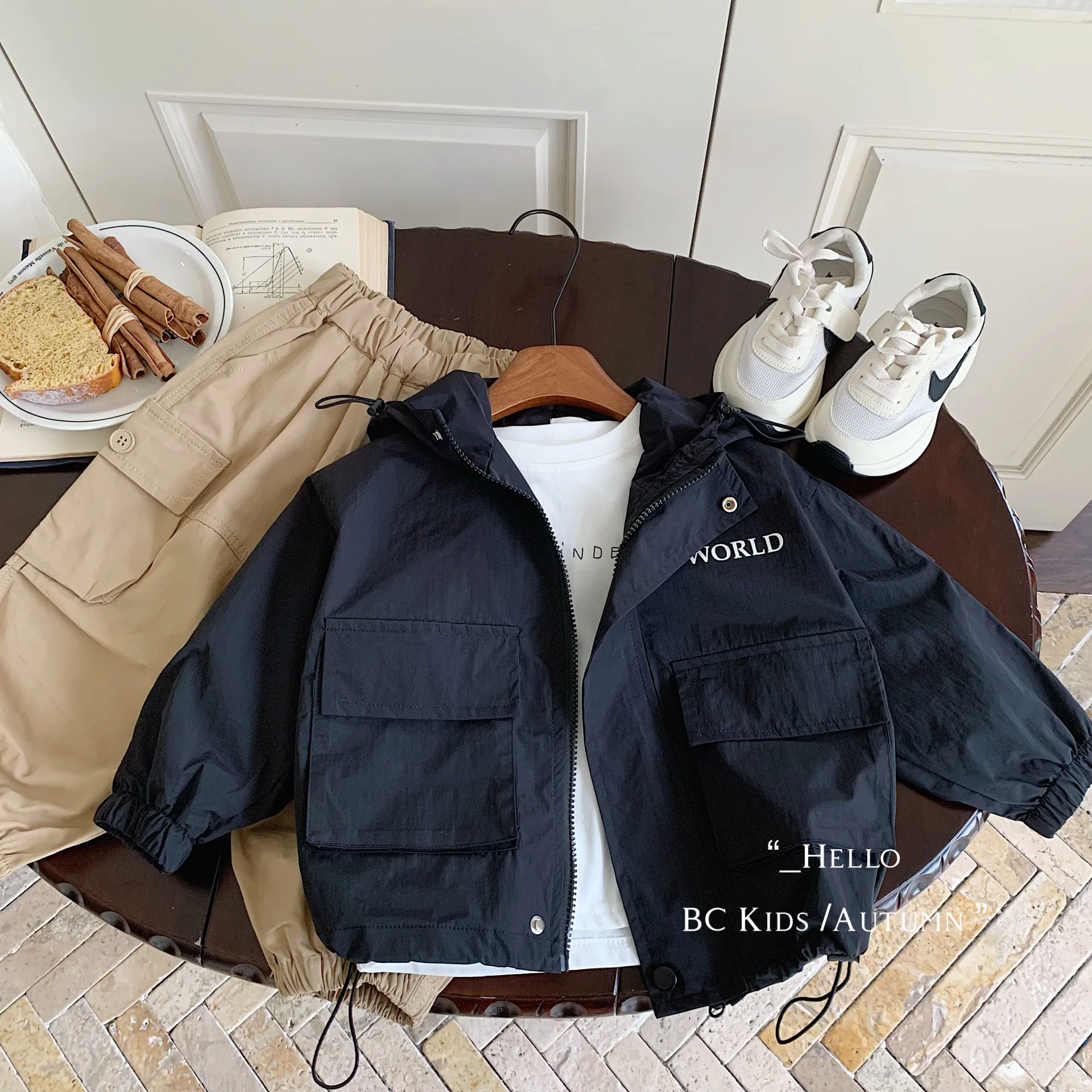 

Spring Autumn Baby Girls Boys Stylish Hooded Zip Outdoor Jackets School Kids Casual Coats Children Outfit Windbreaker Top 2-10Yr