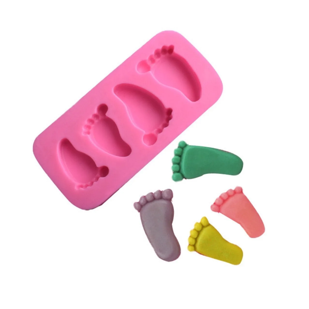 1pcs Cute 3D Baby Feet Silicone Mold Chocolate Fondant Cake Decorating Baking Tool Bakeware Pudding Baking Paste