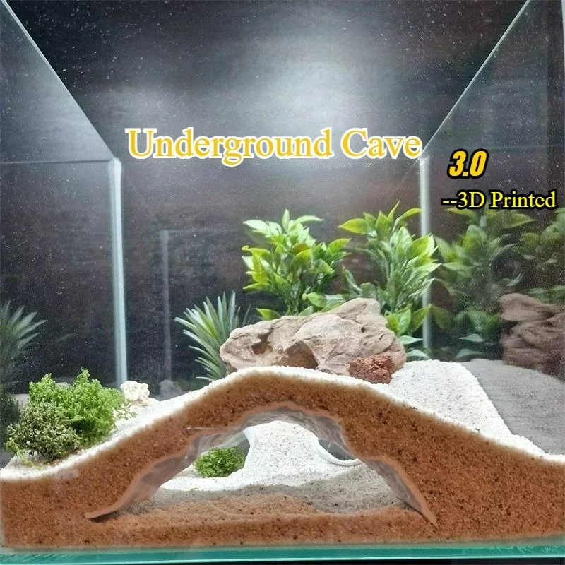 

3D Printed Fish Tank Underground Cave Shelter Hideout for Fish Shrimp Reptile,Landscaping Ornaments Aqaurium Decorations