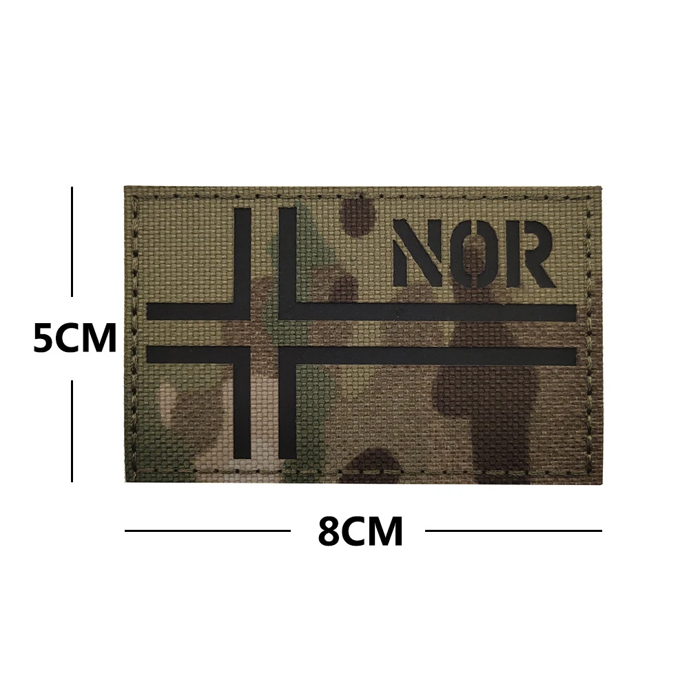 Nordic IR Flag Patch Norway Denmark Finland Sweden IR Night Recognition Badge Patch for Clothes Backpack Tactical Armband