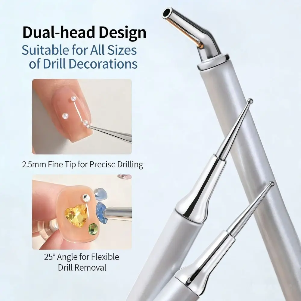 Durable Dual-Ended Nail Dotting Pen Adhesive DIY Rhinestone Pen Jewelry Rhinestone Pick-Up Tool for Dot Drawing Home Salon