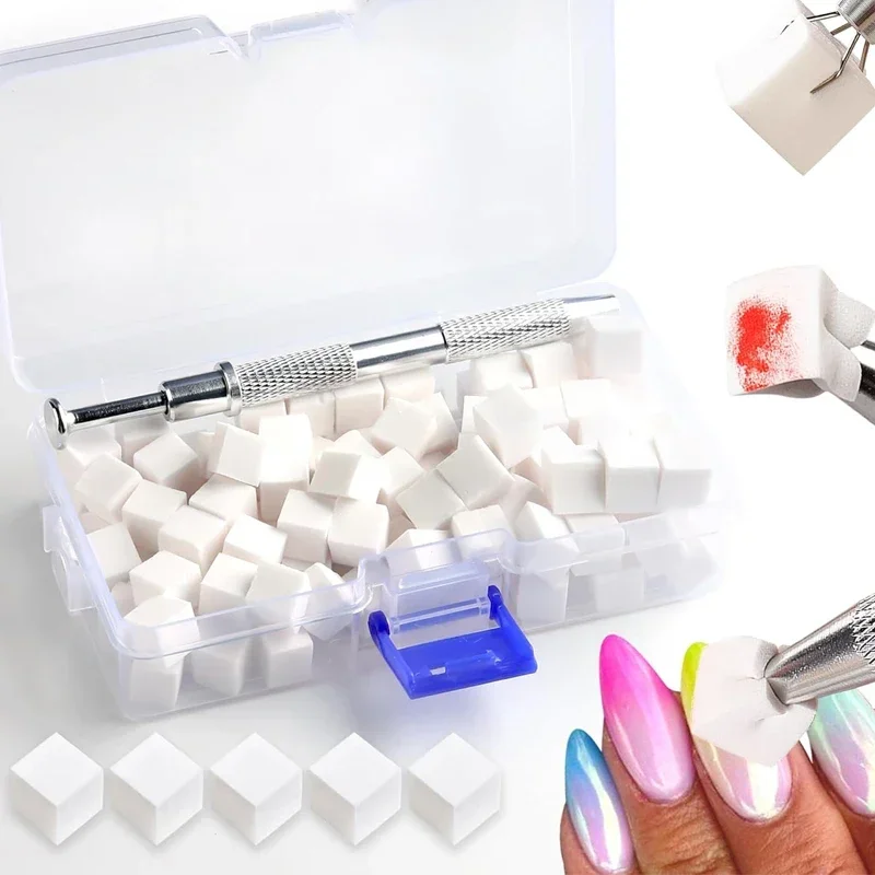 

50Pcs Square Nail Art Sponge Set Gradient Nail Brushes Gel Polish Design Nail Sponge Grab Pen Manicure Supplies 229w 2028
