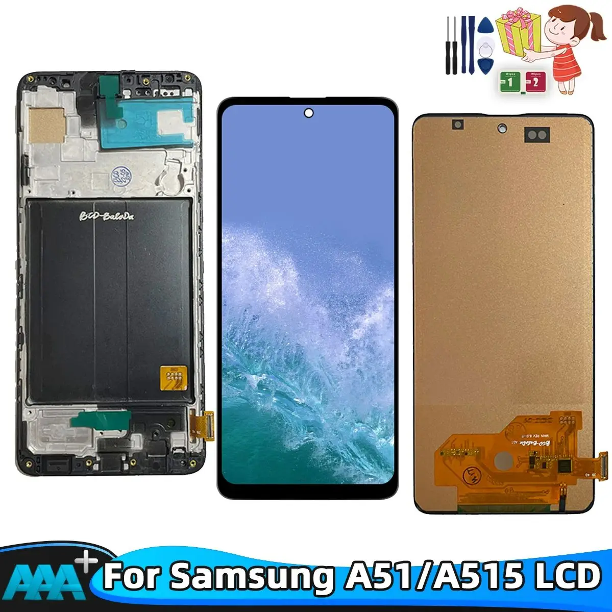 6.5\'\' Super AMOLED LCD For Samsung Galaxy A51 LCD Display Touch Screen Digitizer Assembly Replacement A515 A515FN/DS A515F