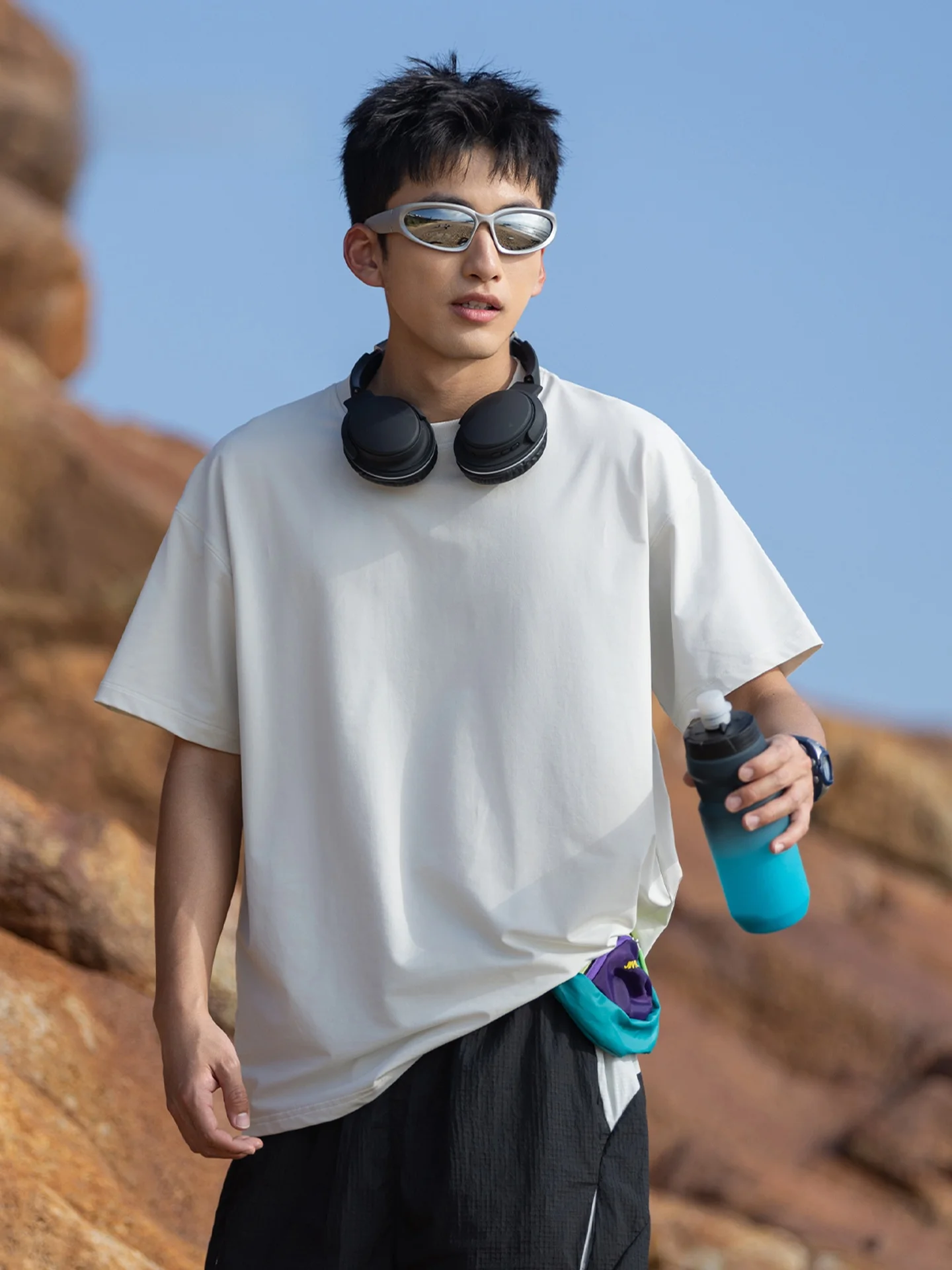 MMOPTOP Trendy Brand Men's Short Sleeve T-Shirt Summer 2026 New Heavyweight  Color Loose Casual Body Shirt Top