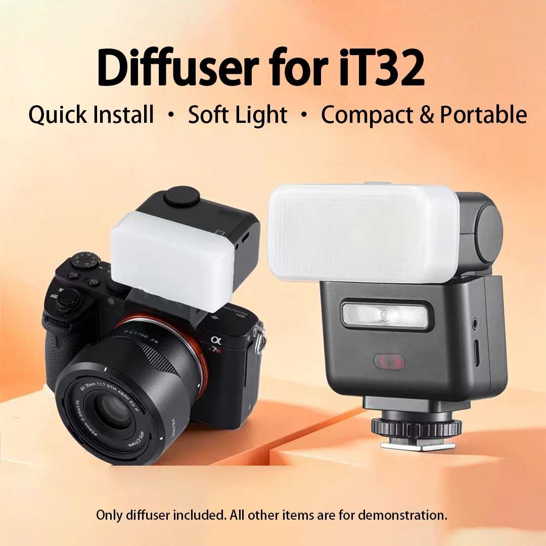 For Godox iT32 Mini Speedlite Flash Diffuser Soft Cover Portable On‑Camera Flash Light Modifier Photography Accessories