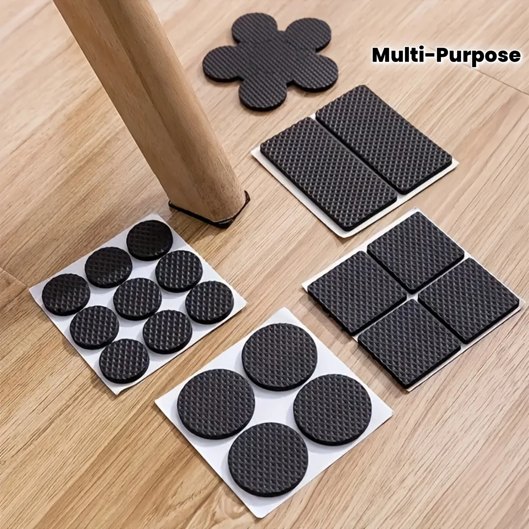 Self Adhesive Furniture Pads, Cut to Fit Non Slip Floor Protectors, Scratch Resistant Chair Table Leg Pads for Hardwood