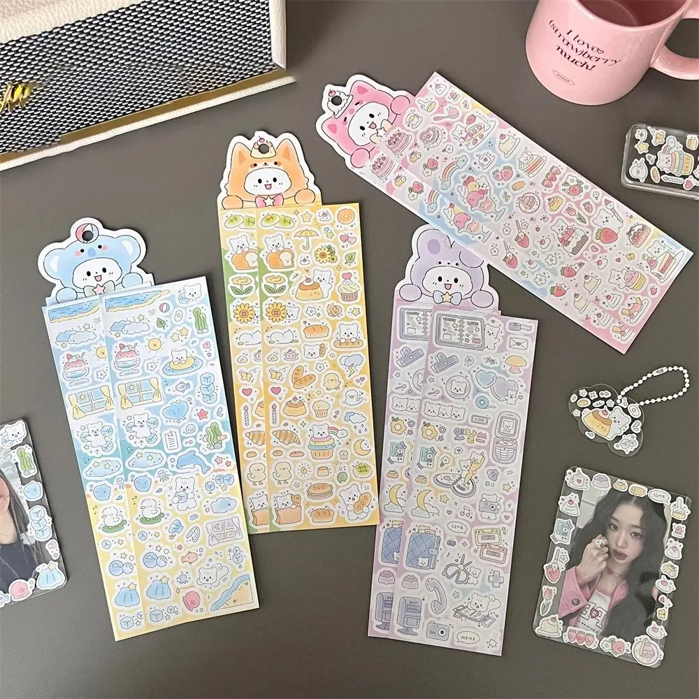 2 Pieces/Set Cute Little Bear Sticker Ins Creative Scrapbooking Sticker Multifunction Portable DIY Decorative Paste