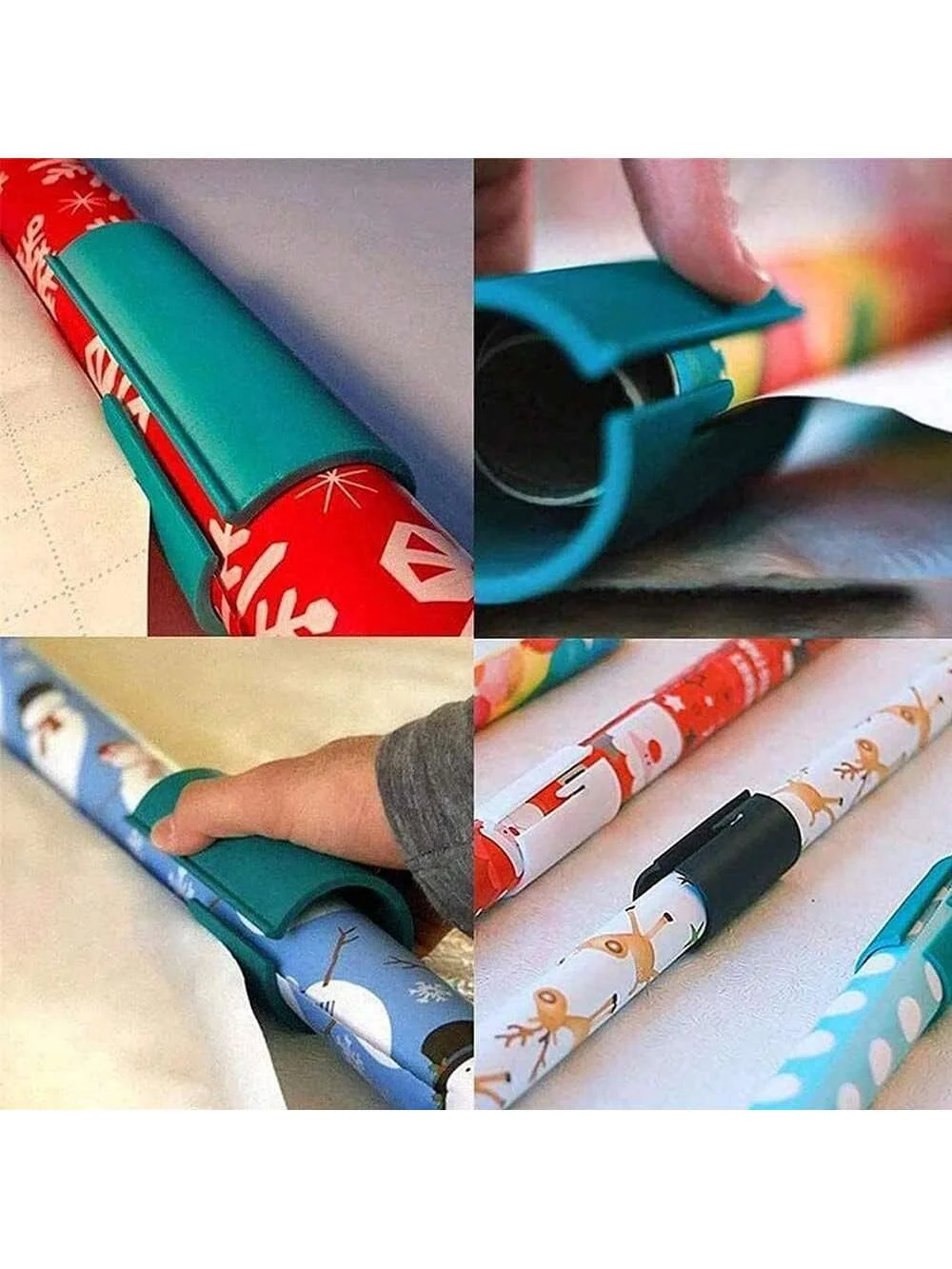 1 PCS Wrapping Paper Cutter,Gift Wrapping Paper Cutter,Simple/Fast Safety Roll Paper Cutter, (Green,White,Black)