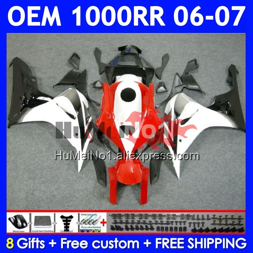 100% Fit Injection For HONDA CBR Red black 1000 RR CC 1000RR 1000CC 60No.43 CBR1000 RR CBR1000RR 2006 2007 06 07 OEM Fairing