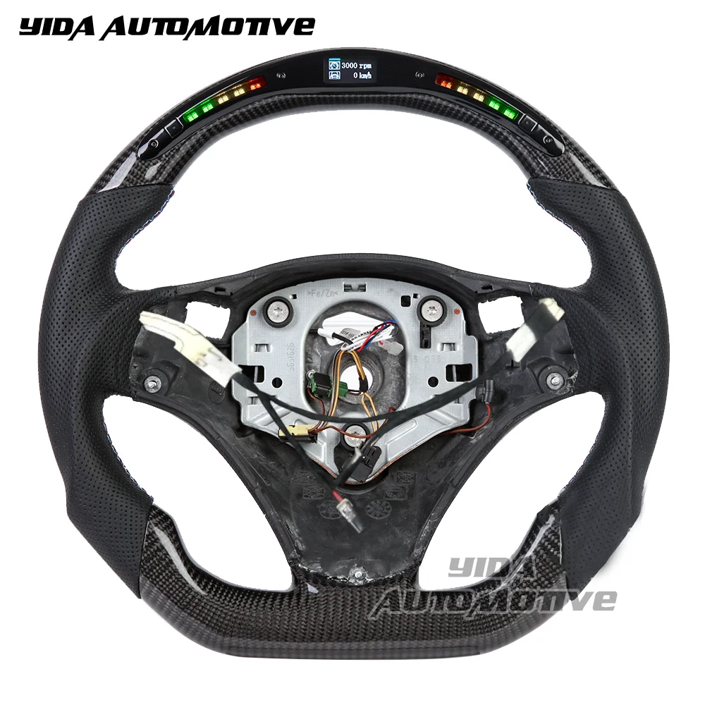

Custom Car Steering Wheel fit for BMW 320i 335i e90 e92 e93 m3 3 series Coupe LED RPM Heated Real Carbon Fiber Steering Wheel
