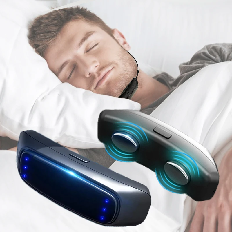 Portable Comfortable Sleep Well Snoring Stop Sleep Apnea Aid USB Electric Smart Anti Snoring Device EMS Pulse Stop Snore