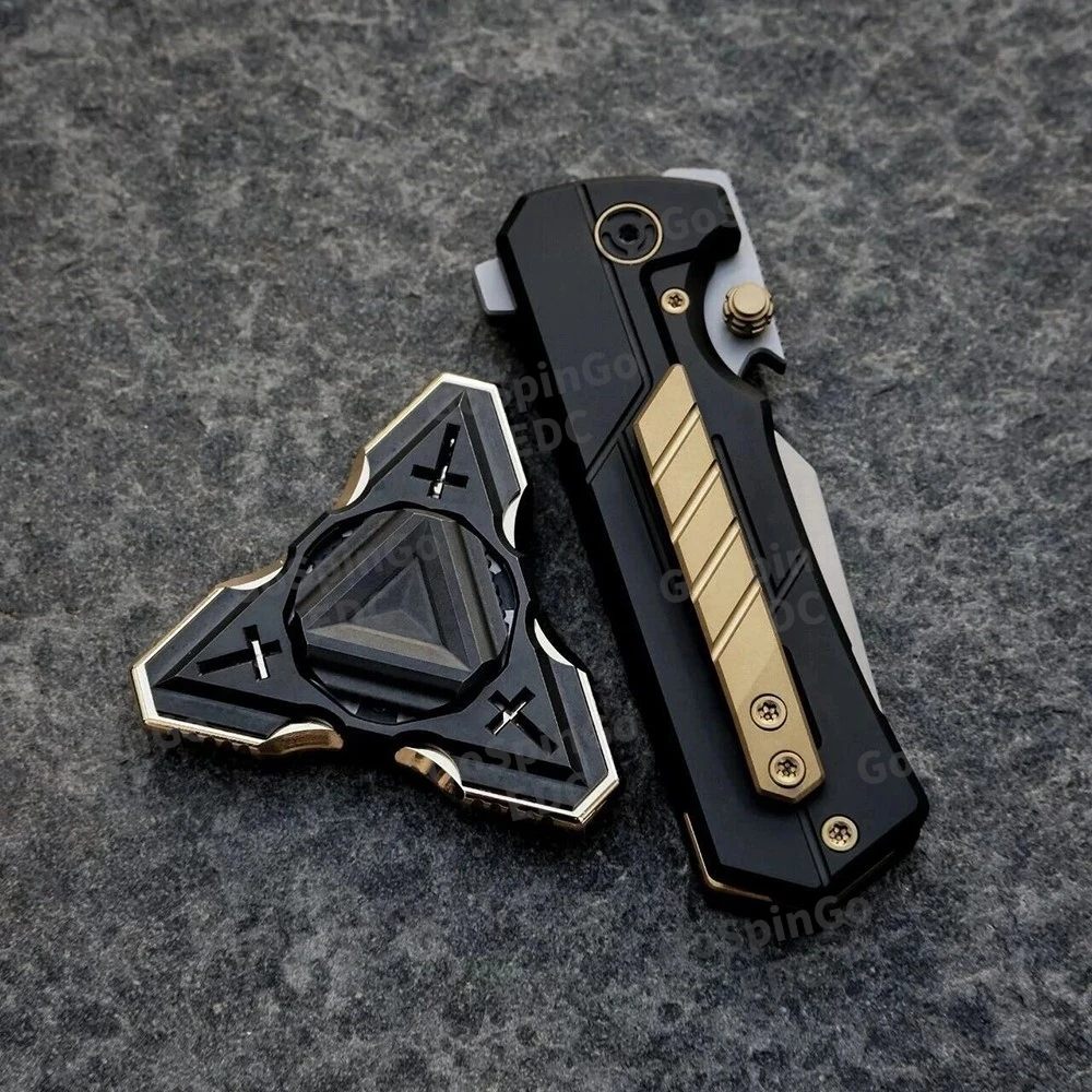 EDC غابرييل الذهب الأسود تململ سبينر مفتوح مسمار الدوران التيتانيوم ثلاثة شفرات تململ سبينر أدوات تخفيف القلق التصميم الأصلي