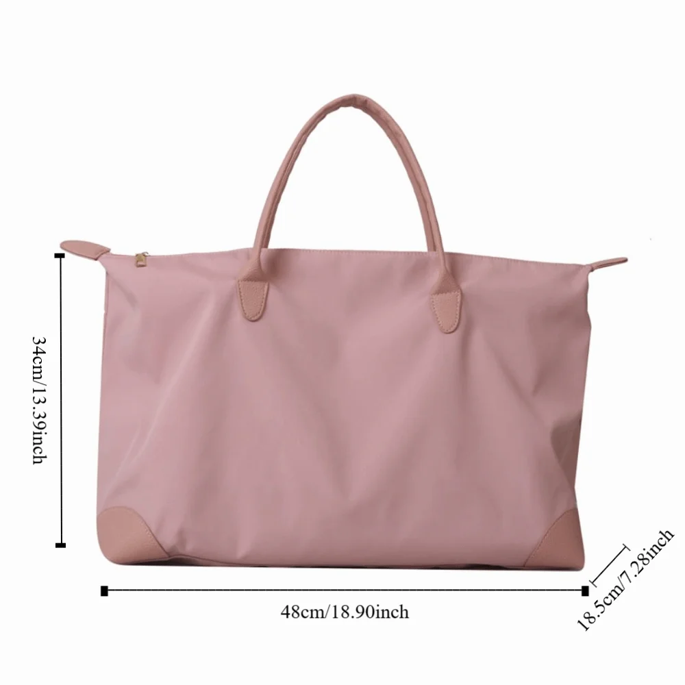 Ins Einfarbig Wasserdichte Oxford Nylon Tote Tasche Koreanischen Stil Leder Trim Handtasche Unterarm Schulter Tasche Outdoor Pendeln – Detail 2