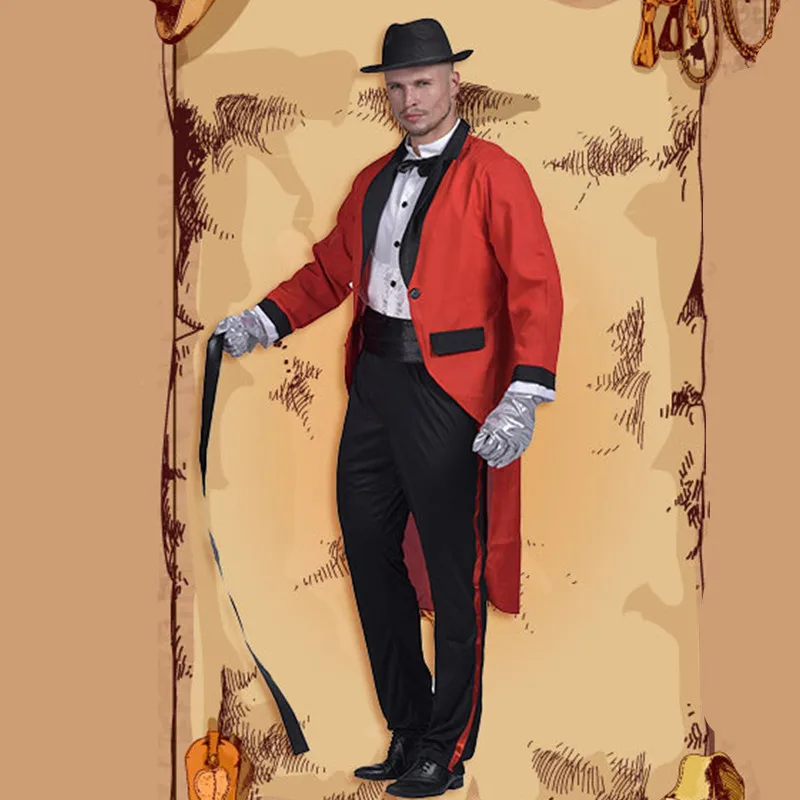 Man Halloween Animal Trainer Costumes The Zoo Circus Magician Cosplay Carnival Purim Parade Nightclub Bar Role Play Party Dress