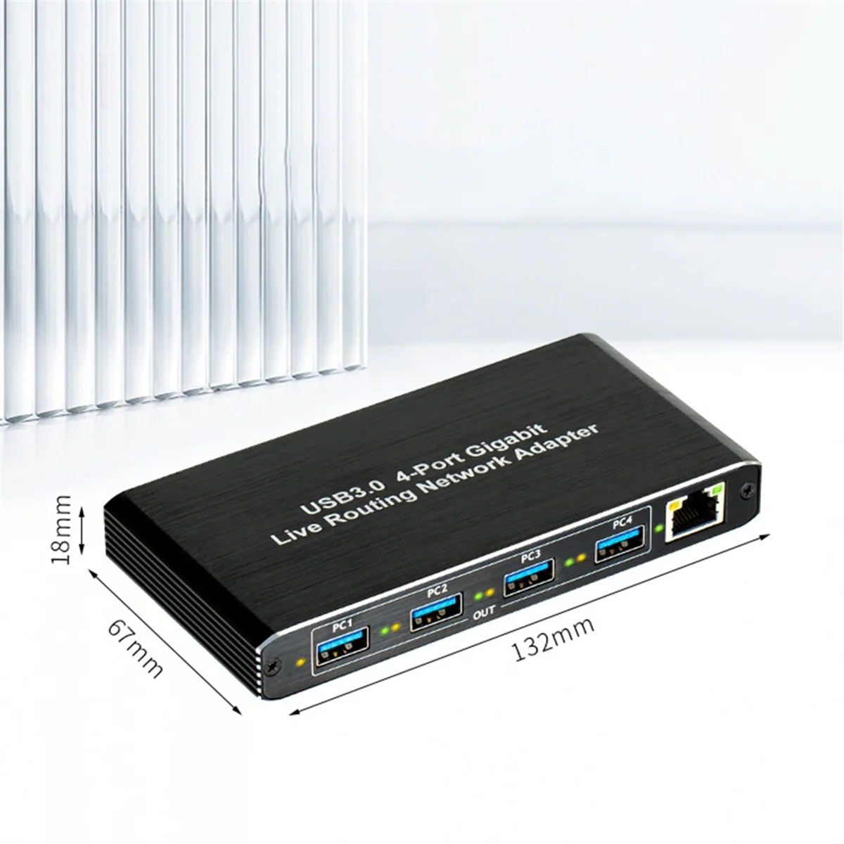 

USB3.0 Gigabit Network Adapter Plug and Play Driver-Free 4-Port Gigabit RJ45,for Computers, Live Streaming Equipment