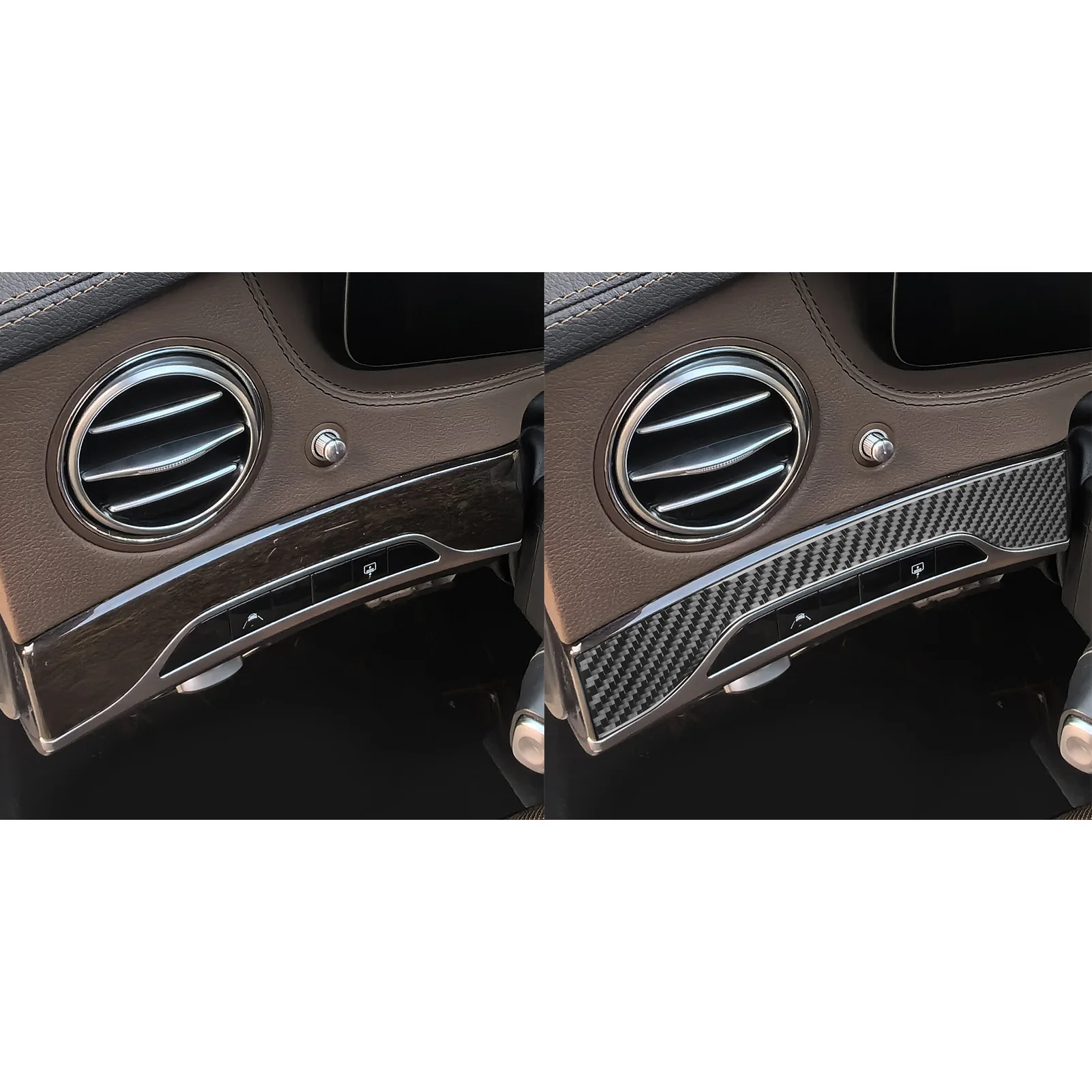 For Mercedes-Benz S-Class W222 2013-2020 Real Carbon Fiber Sticker Dashboard Lane Assist Panel Car Accessories Inside Decorative