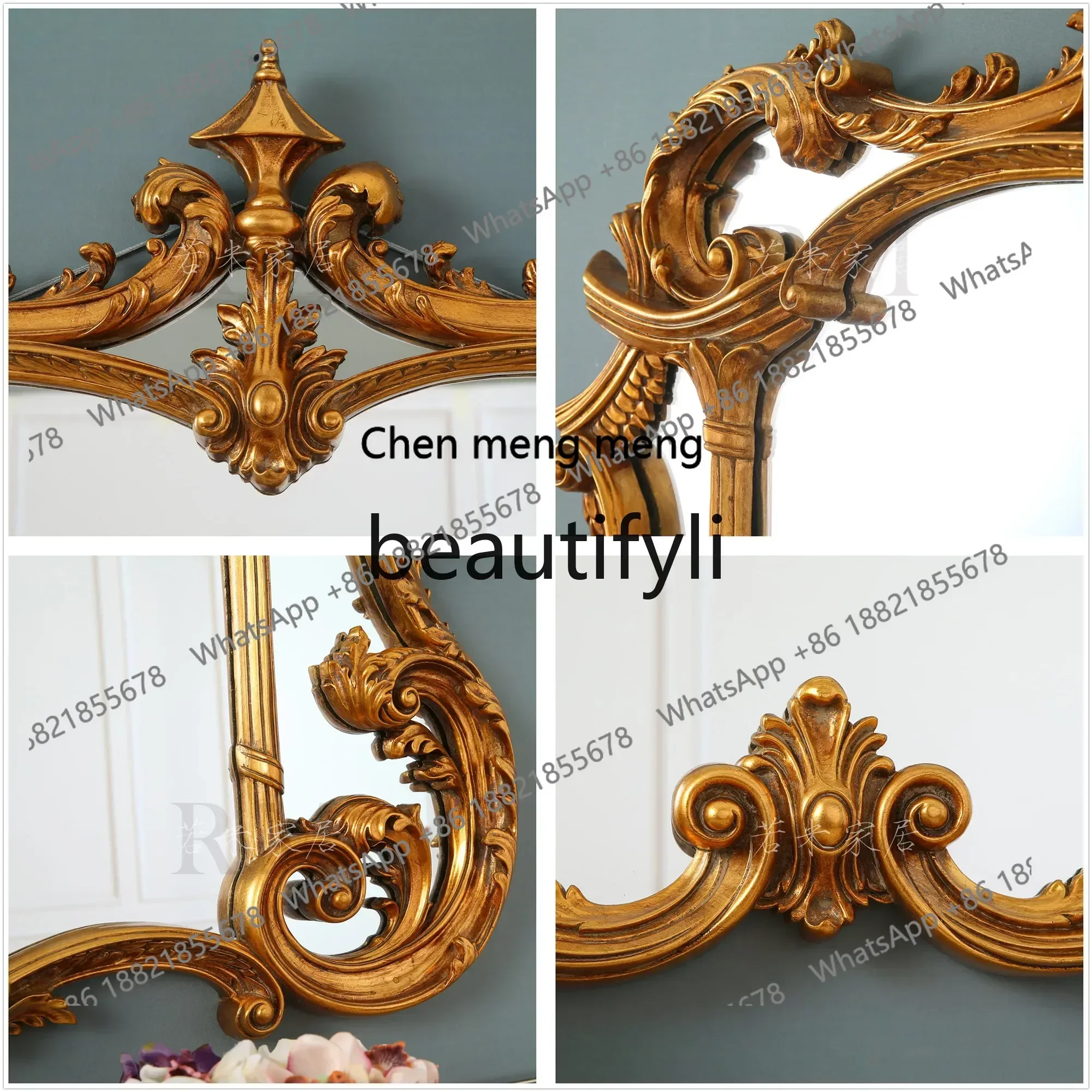 K182K182xxz128x99 luxury decorative mirror gold foil horizontal bathroom mirror restaurant sofa European and American French han