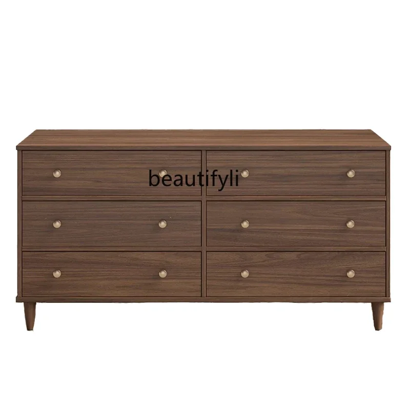 

American solid wood chest integrated dresser bedside storage drawer cabinet French entrance bedroom TV cabinet