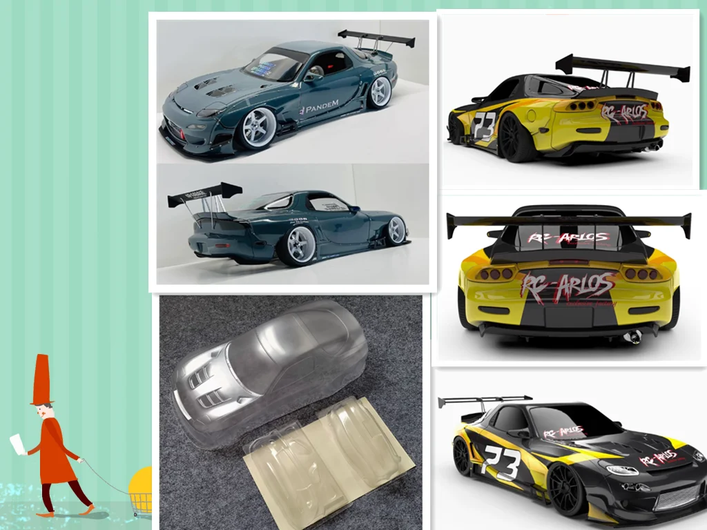 透明ボディシェル 1/10 オンロードドリフト フラット 4K hpi s14