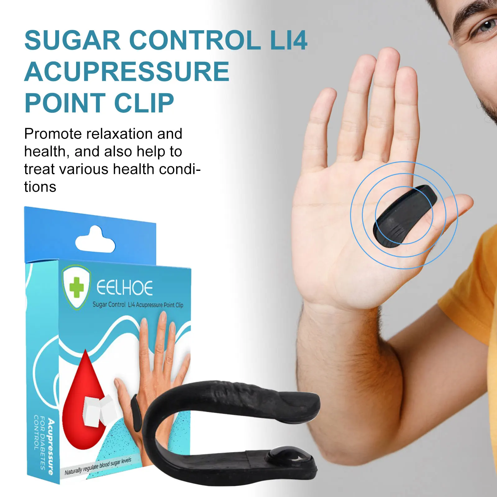 LI4 Acupoint Massager Clip Hegu Point Hand Meridian Stimulation Comfort Body Local Relax Therapy Pressure Tension Relief Tool