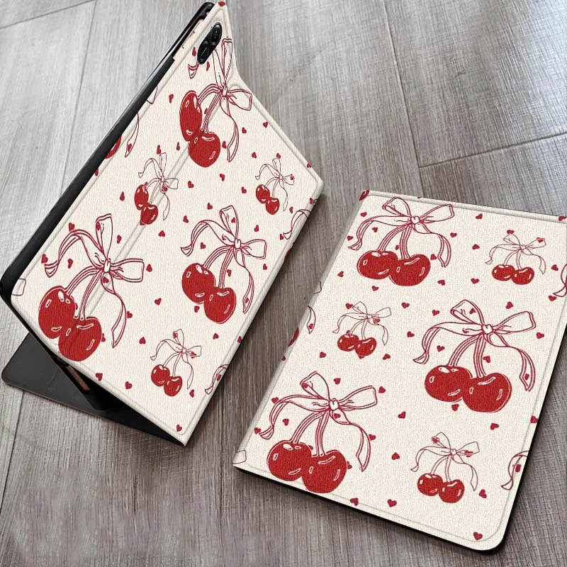 

Cherry Bow Creative Pattern For Huawei MediaPad M5 T5 M6 SE C5e 11 12 X 2 Lite Pro Air S 12.2 Inch 5G Tablet Case