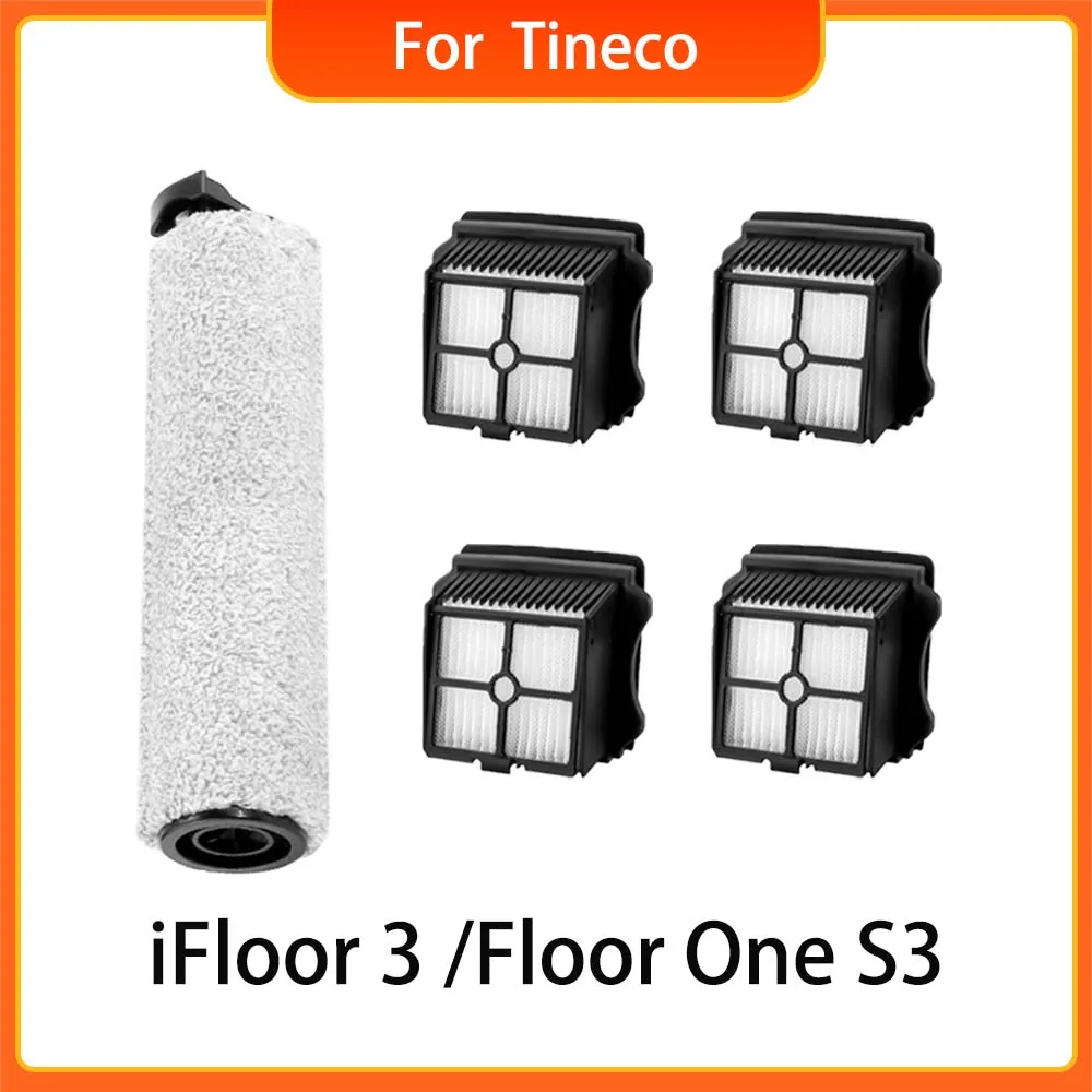 For Tineco Floor One S3 / iFloor 3 Replacement Wet Dry  Handheld Vacuum Cleaner Parts Roller Brush And Heap Filter Accessories