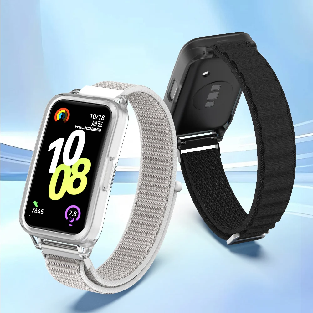 Cinturino per Huawei Band 10 9 8 Bracciale cinturino in nylon per cinturino Huawei Band 10 con custodia protettiva per cinturino Huawei Band 9