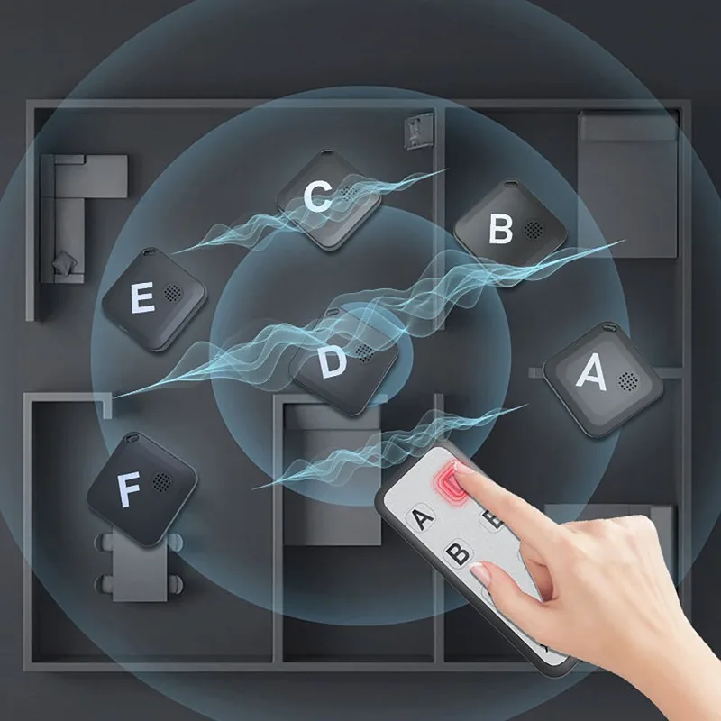 1 IN 6 One Touch Calling Key Locator Wireless Object Finder Indoor Living Room Item Tracker Finder Tracker Anti-loss Devices