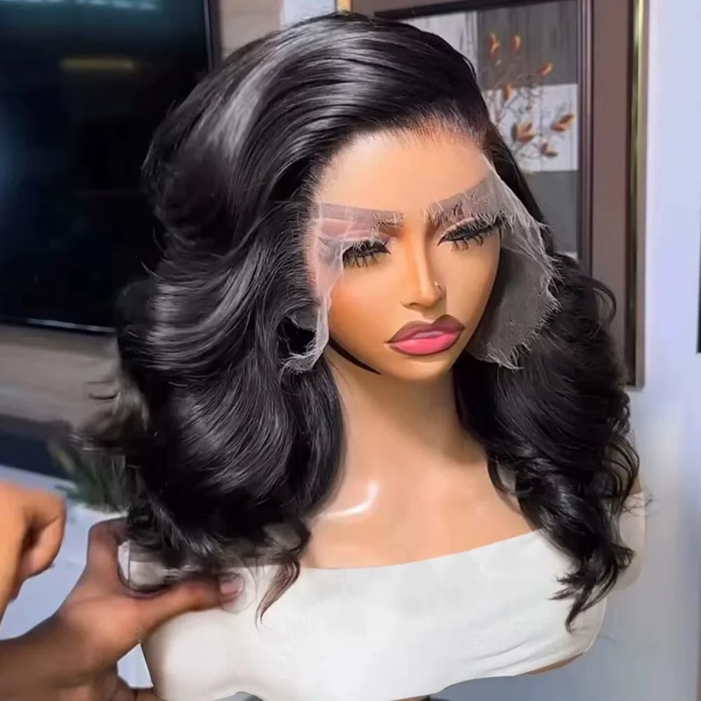 Short Bob 250% Density 13x4 HD Lace Front Human Hair Wigs Women Loose Body Wave Brazilian Lace Frontal Wigs Glueless Closure Wig
