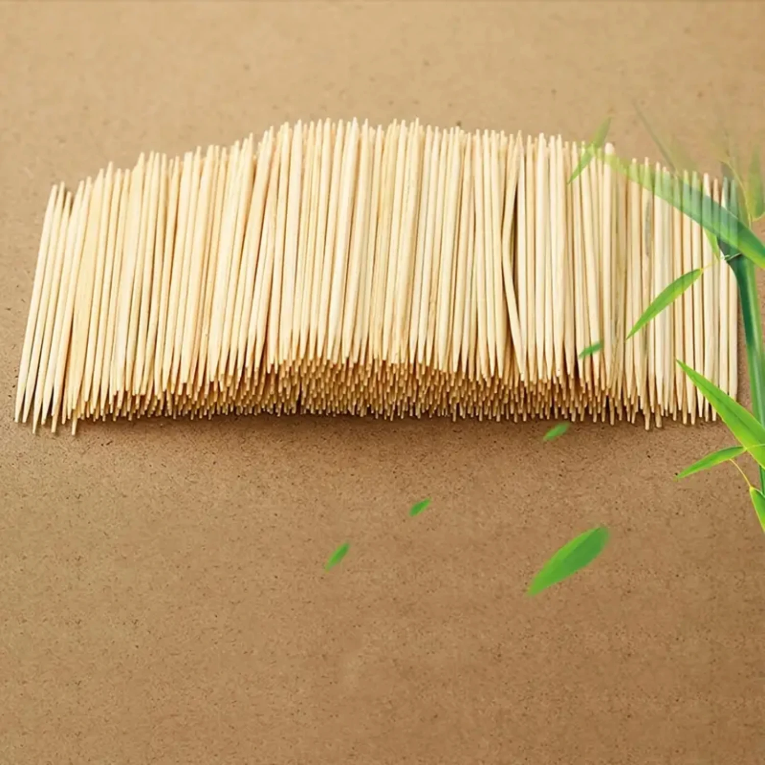 أعواد أسنان منزلية من الخيزران ذات نهاية مزدوجة - عبوة مريحة 200/400/600 قطعة للاستخدام المنزلي - أعواد فواكه للاستعمال مرة واحدة للحفلات وSN