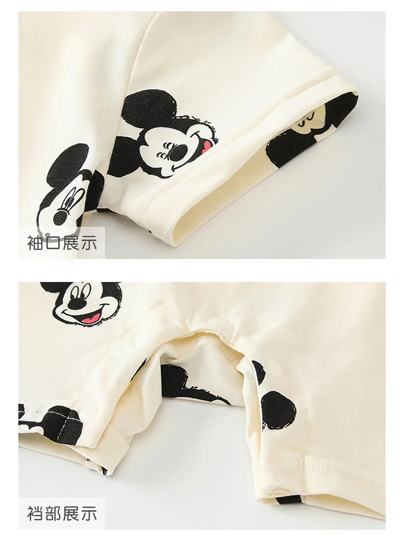 Disney Rompers Licensed Baby Onesie Summer Thin Baby Boys Full of Mickey Clothes Newborn Clothes Bodysuits One-Pieces Clothing