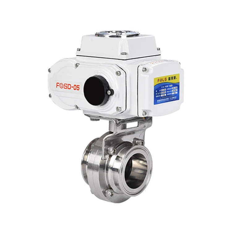 

Запорный клапан-бабочка из нержавеющей стали 304 с жестким уплотнением, с электроприводом, пищевой, сертифицированный CE ISO9001, бренд Fols