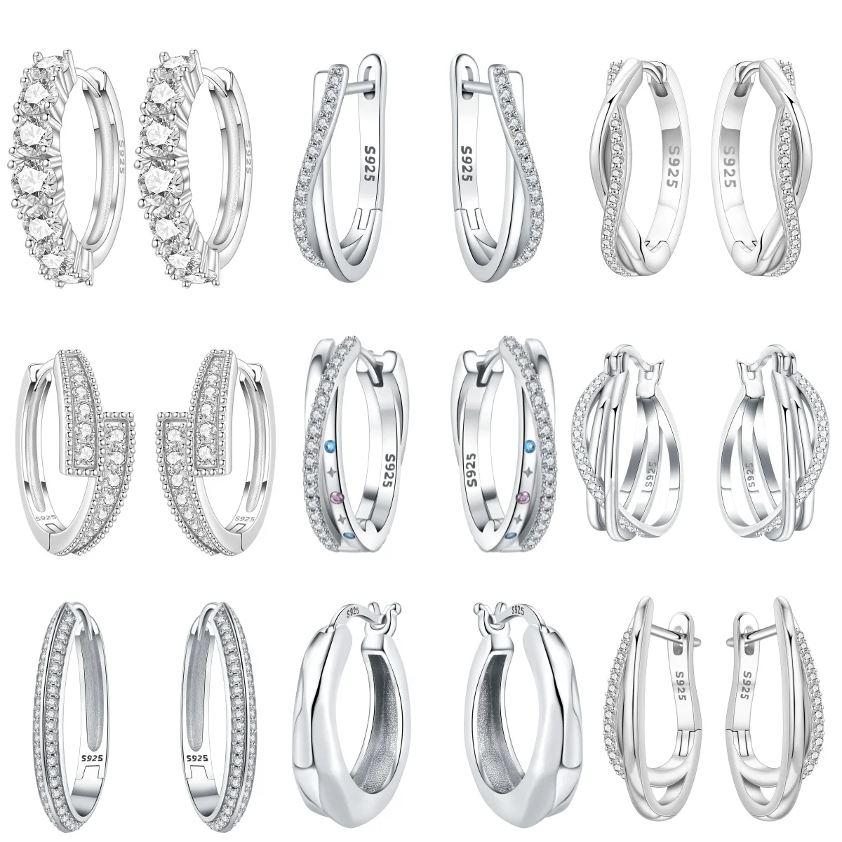 MISEFF S925 Sterling Silver Earring Classic Unique Versatile Zircon Earrings Original Fashion Jewelry For Women Birthday Gift