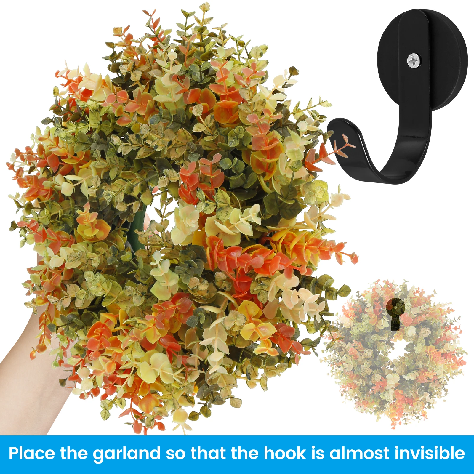 1.6 Inch Wreath Hook Magnetic Wreath Hanger Scratch Free Wreath Holder Hook Heavy Duty Wreath Hanger Door Hook Wreaths Party