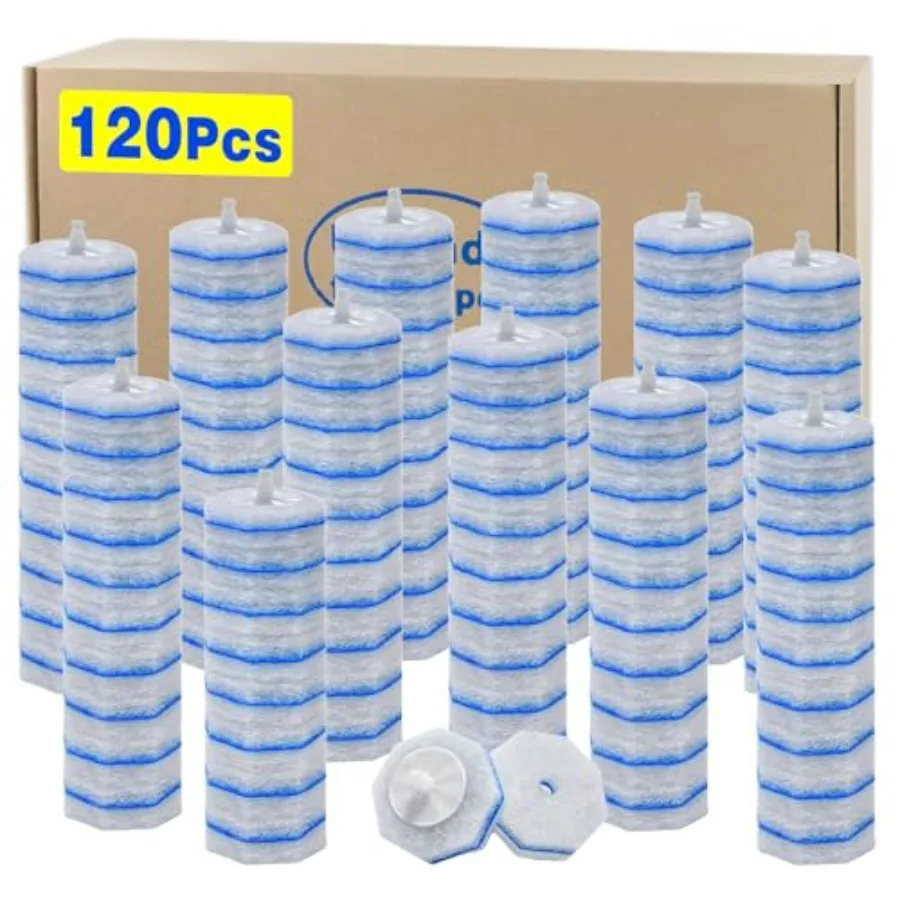 

120 сменных насадок для туалетного ершика Clorox, совместимых с системой очистки Clorox ToiletWand, улучшенные волоконные насадки для унитаза C