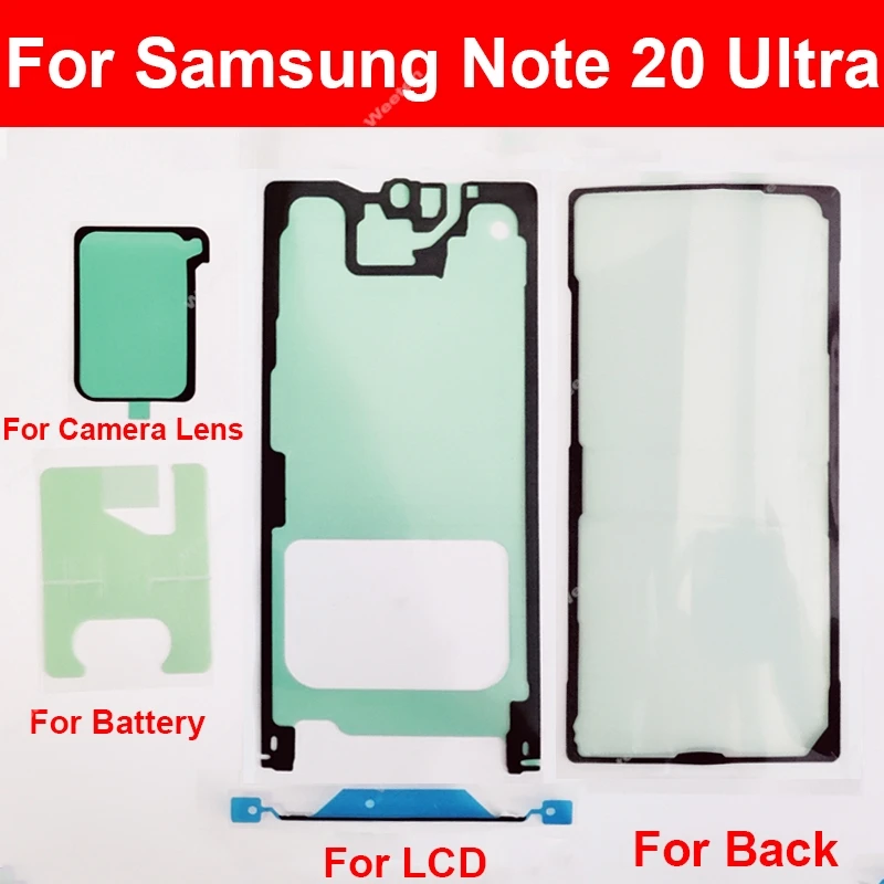 Do Samsung Galaxy Note 20 Ultra SM-N985 SM-N986 4G 5G Tylna pokrywa baterii Obiektyw aparatu Przednia ramka LCD Tylna ramka Naklejka samoprzylepna