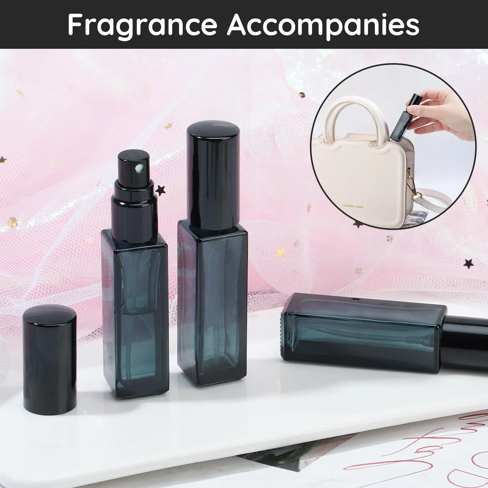 10pcs Perfume Bottle Spray Empty Perfume Atomizer Refillable with 3 Accessories Leak-proof Fine Mist High-end Travel Bottle(8ml)