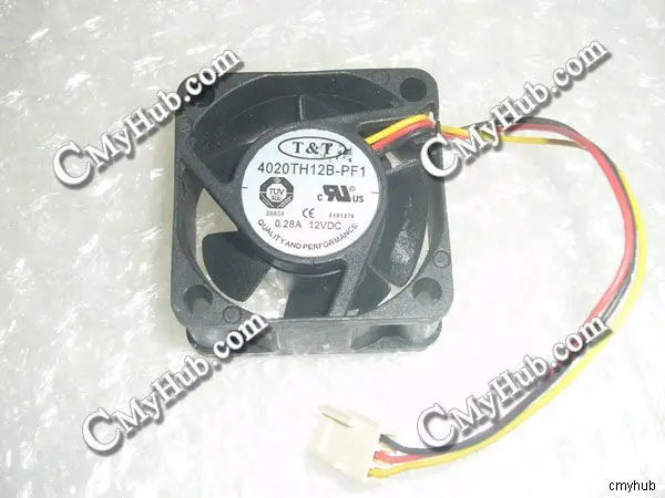 For T&T 4020TH12B-PF1 4020TH12B DC12V 0.28A 4020 4CM 40mm 40X40X20mm 3pin 3Wire Chassis Case Cooling Fan