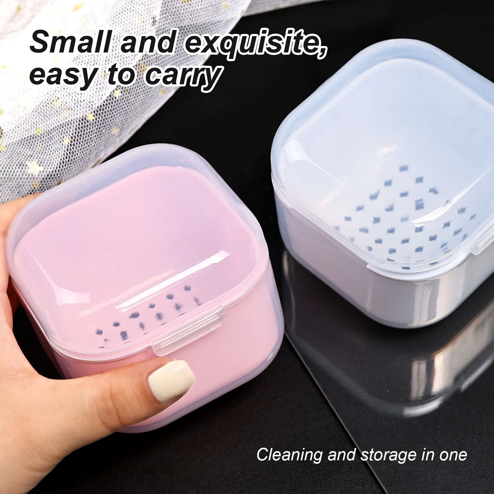 1PC Square Double-layer Filtering Nail Art Drill Bits Cleaning Box Nail Bits Tool Filter Storage Box Manicure Sterilization Tool