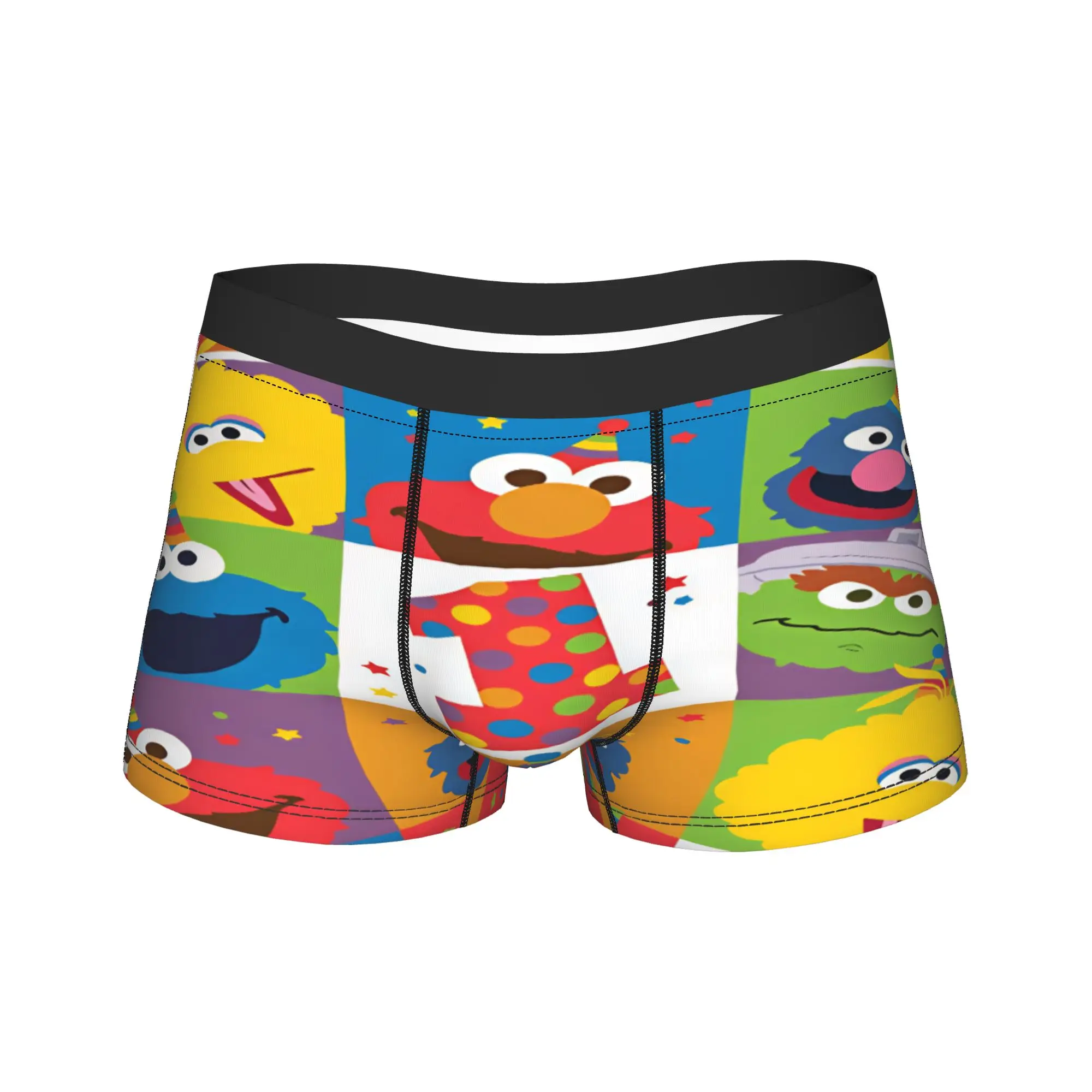 Sesames Streets Underwear  Men Panties Customs Sexy Soft Trunk High Quality Boxer Brief Plus Size 2XL