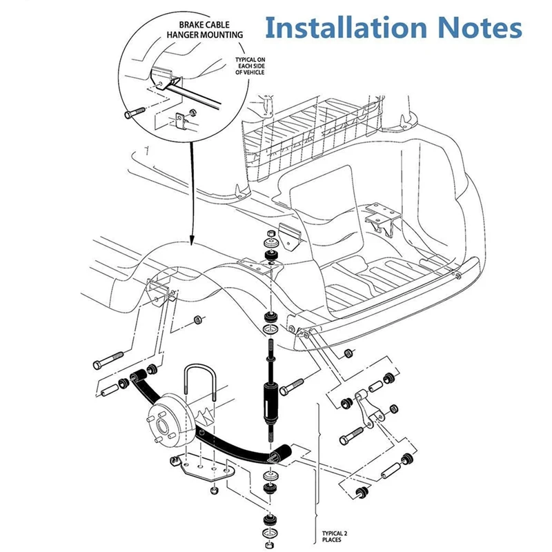 For Club Car Bushing Kit, Golf Cart Rear Leaf Spring Bushing Kits For EZGO TXT/Medalist Gas/Electric 1015583 1012303