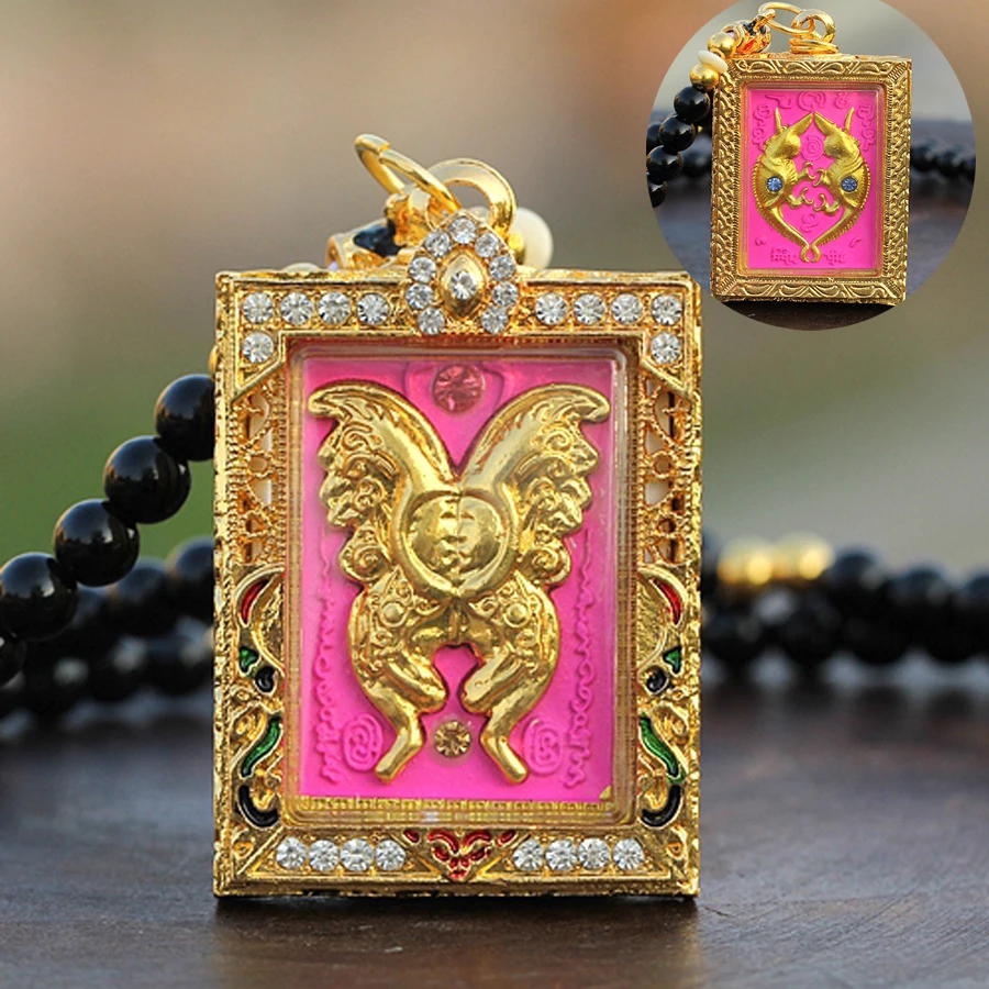 

Southeast Asia Thailand Temple Efficacious Lucky talisman girl Bring wealth money GOOD LUCK Buddha card Pendant Amulet